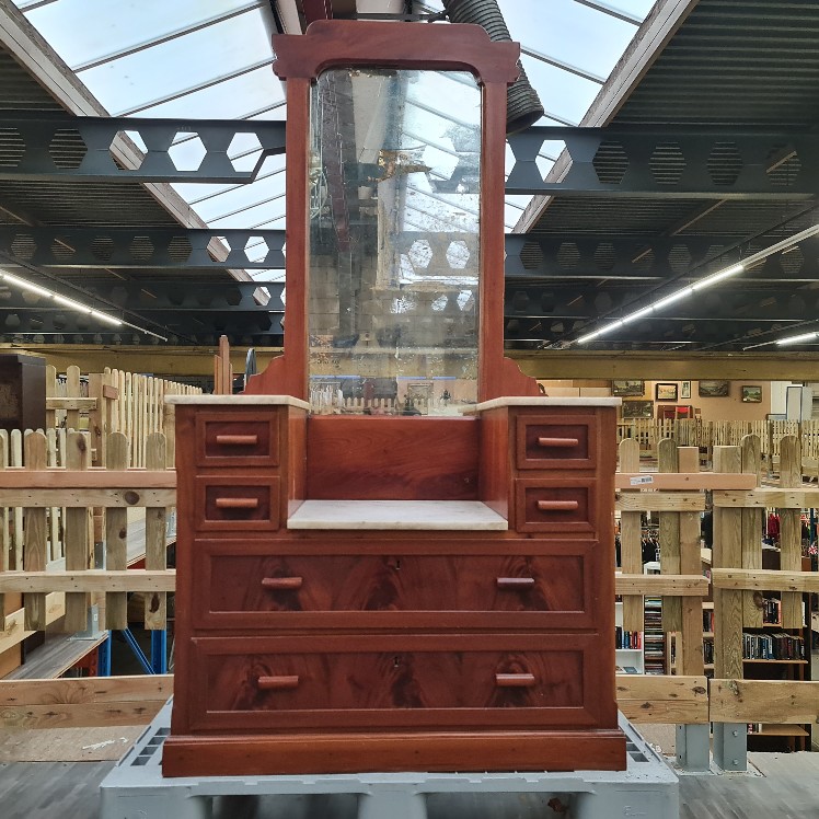 Antiek meubel met marmer blad - Afbeelding 3