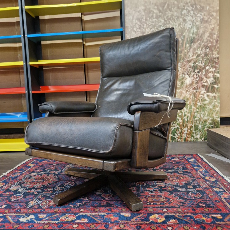 Pastoe draaistoel hout leer