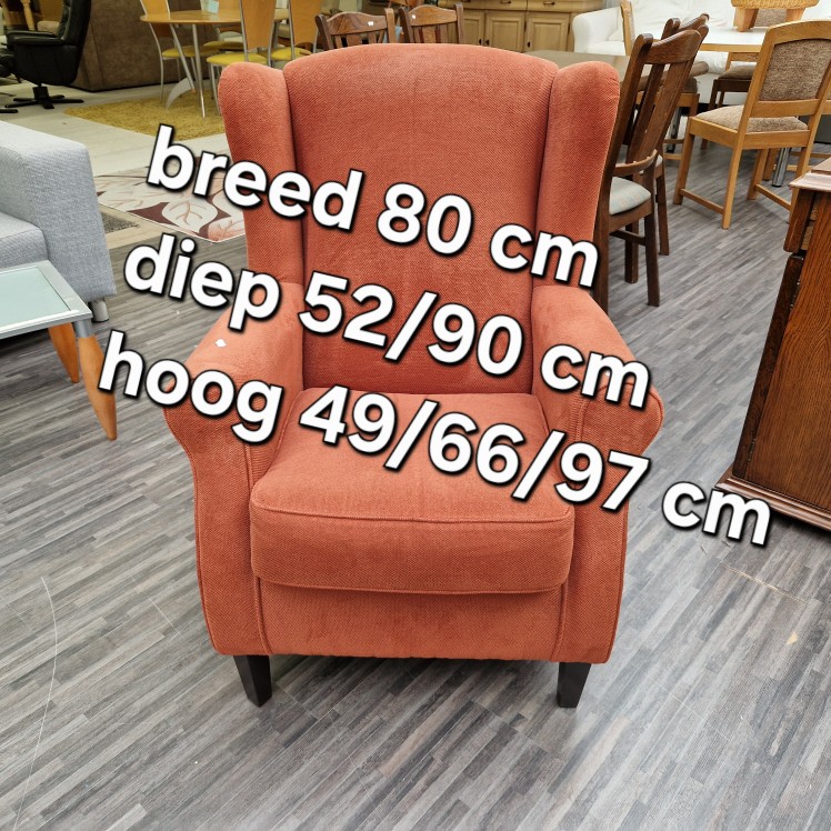 Fauteuil oorstoel terracotta - Afbeelding 3