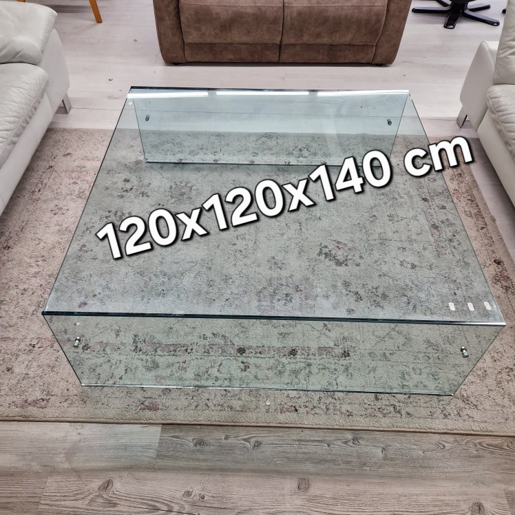 Zwaar glazen salontafel - Afbeelding 3