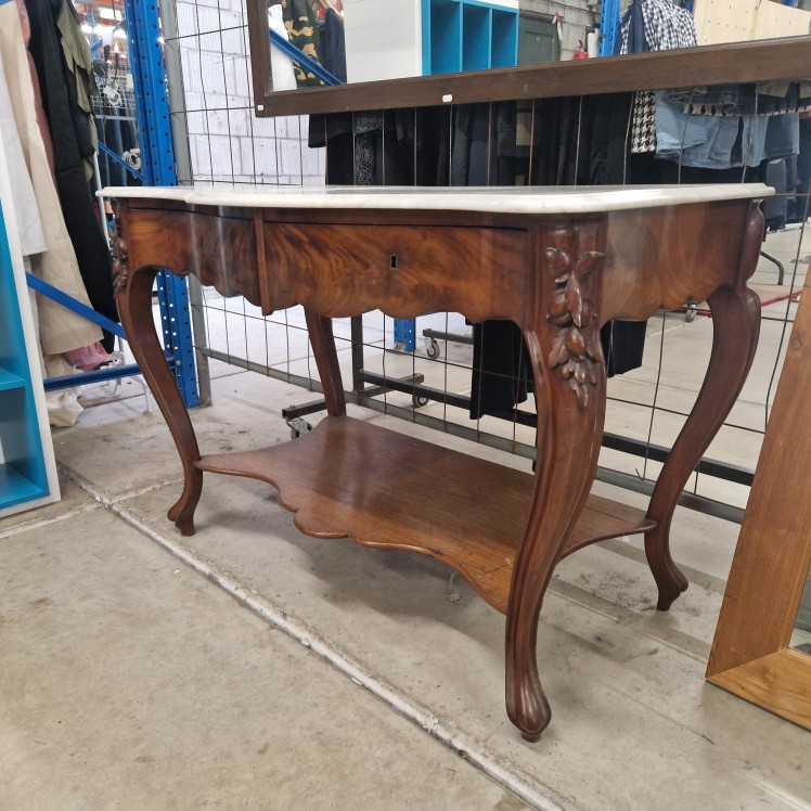 Antieke site table met marmer - Afbeelding 5