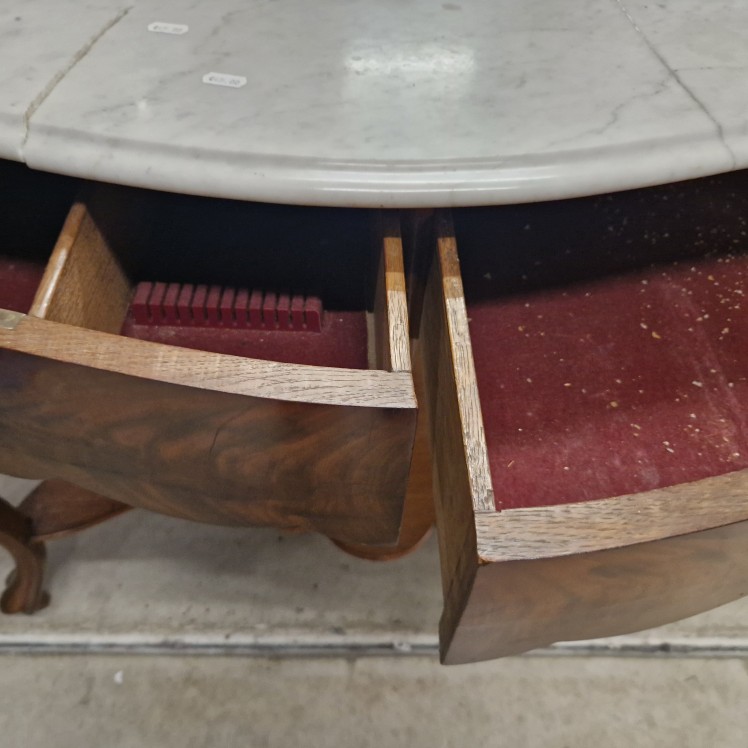 Antieke site table met marmer - Afbeelding 4