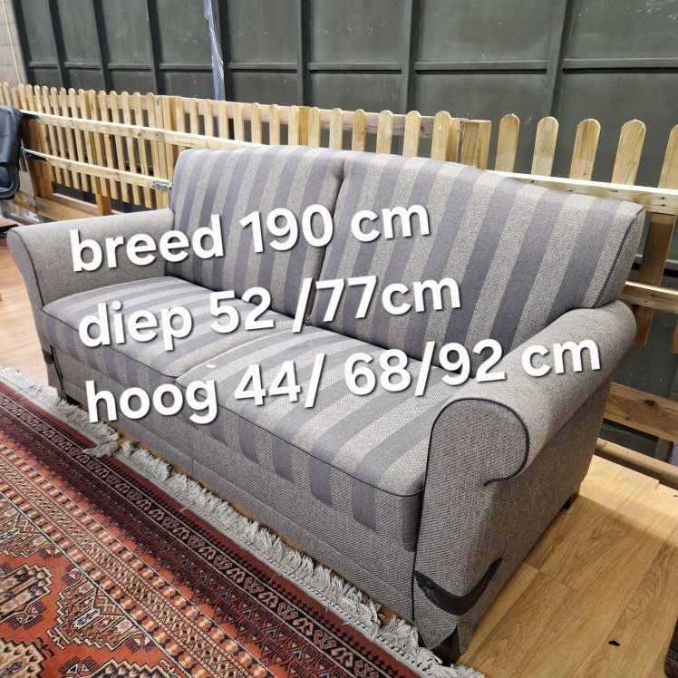 Gestreepte Engelse bank grijs / taupe - Afbeelding 4