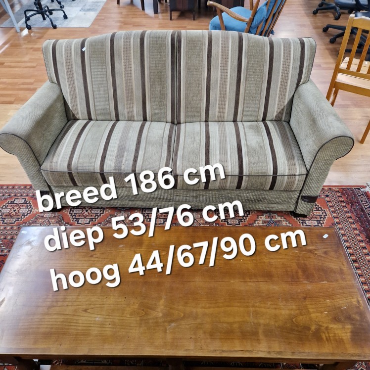 Gestreepte Engelse bank groen / bruin - Afbeelding 4