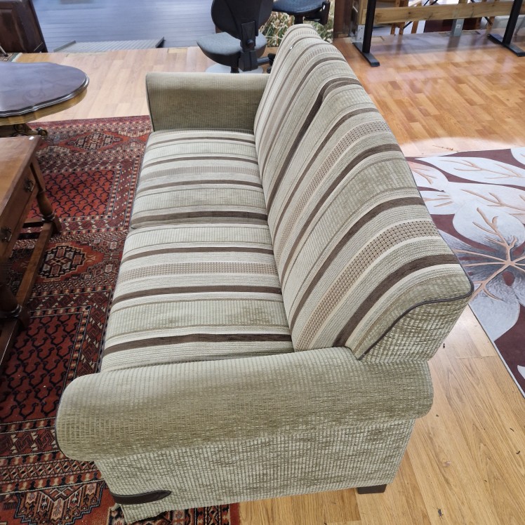 Gestreepte Engelse bank groen / bruin