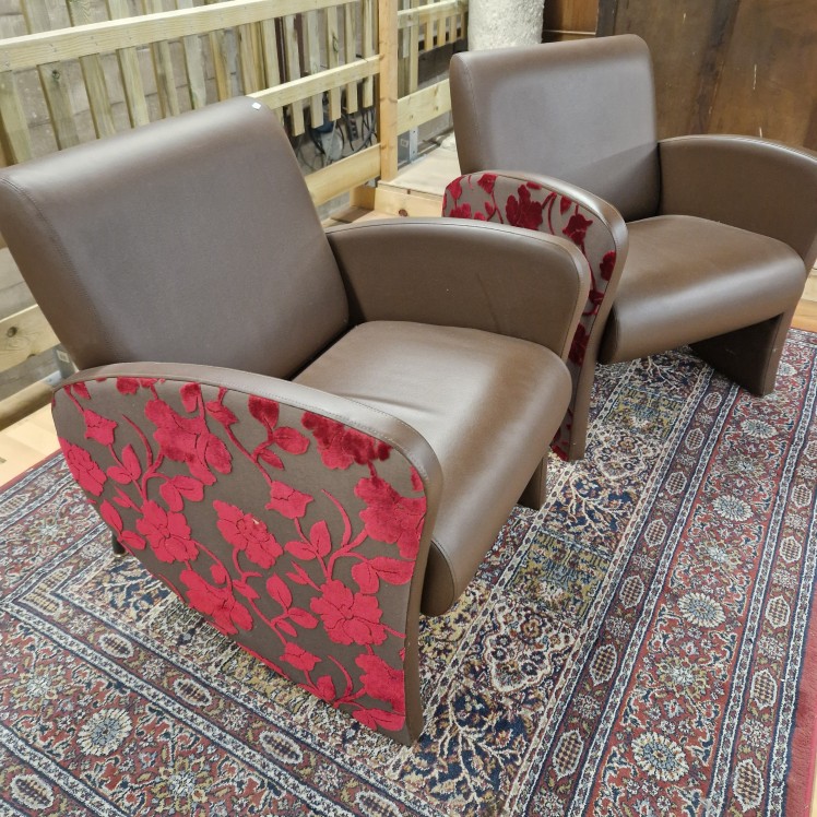 Leunstoelen fauteuils Opnieuw bekleed - Afbeelding 4