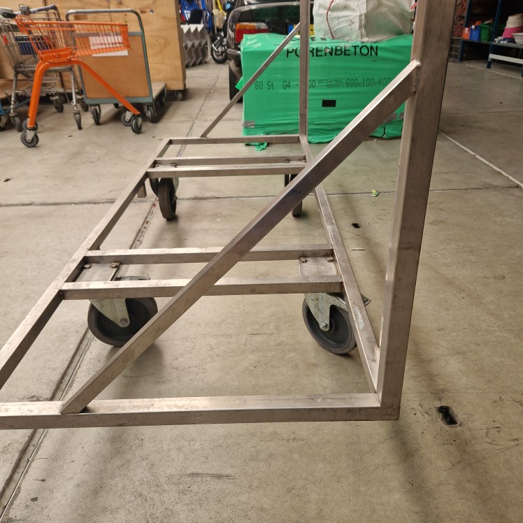 Professionele RVS karren op wielen - Afbeelding 4