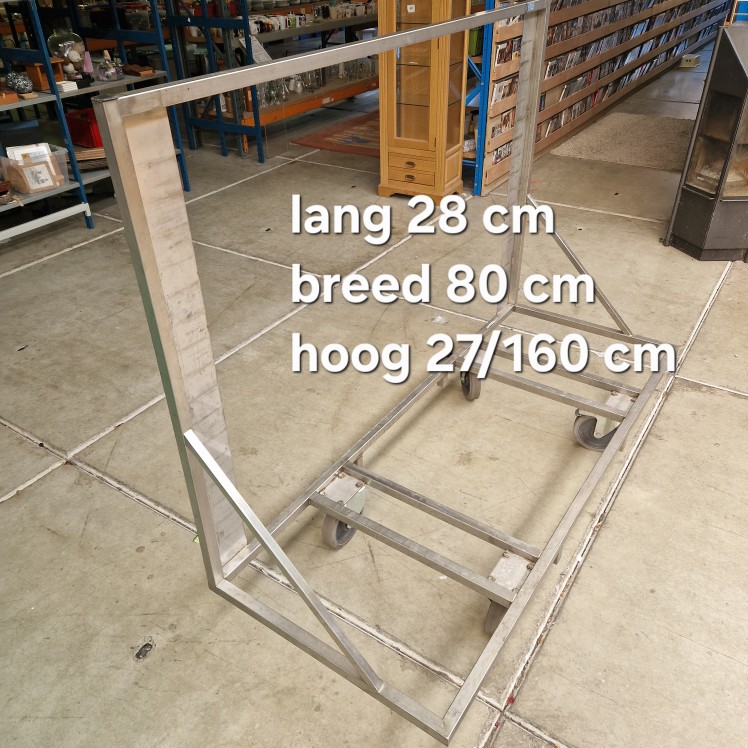 Professionele RVS karren op wielen - Afbeelding 3