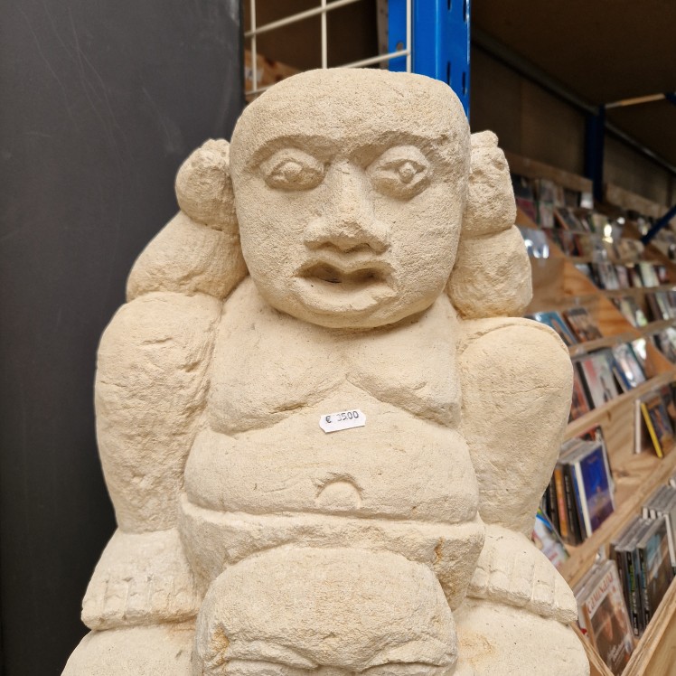 Zwaar stenen beeld Horen, Zien en Zwijgen - 105 cm - Afbeelding 6