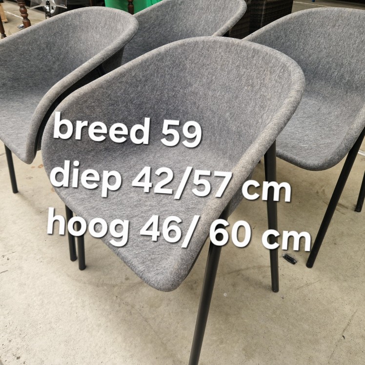 De Vorm LJ1 kuipstoelen grijs PET-vilt - set van 4 - Afbeelding 4