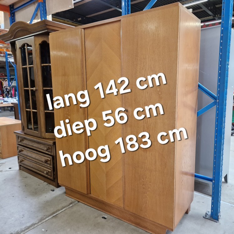 Vintage Kledingkast met Uniek Houtpatroon - Afbeelding 6