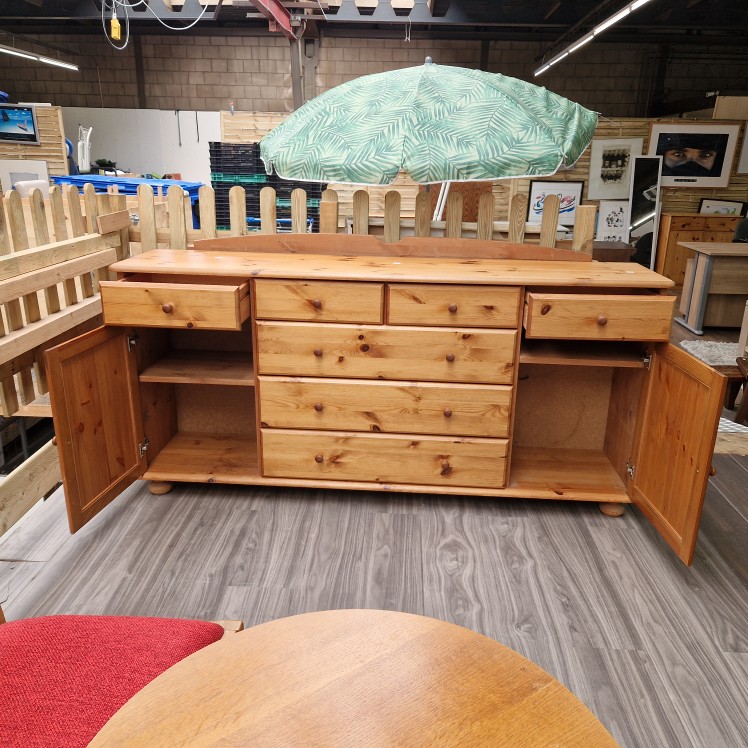Grenen dressoir met bijhorende spiegel - Afbeelding 3