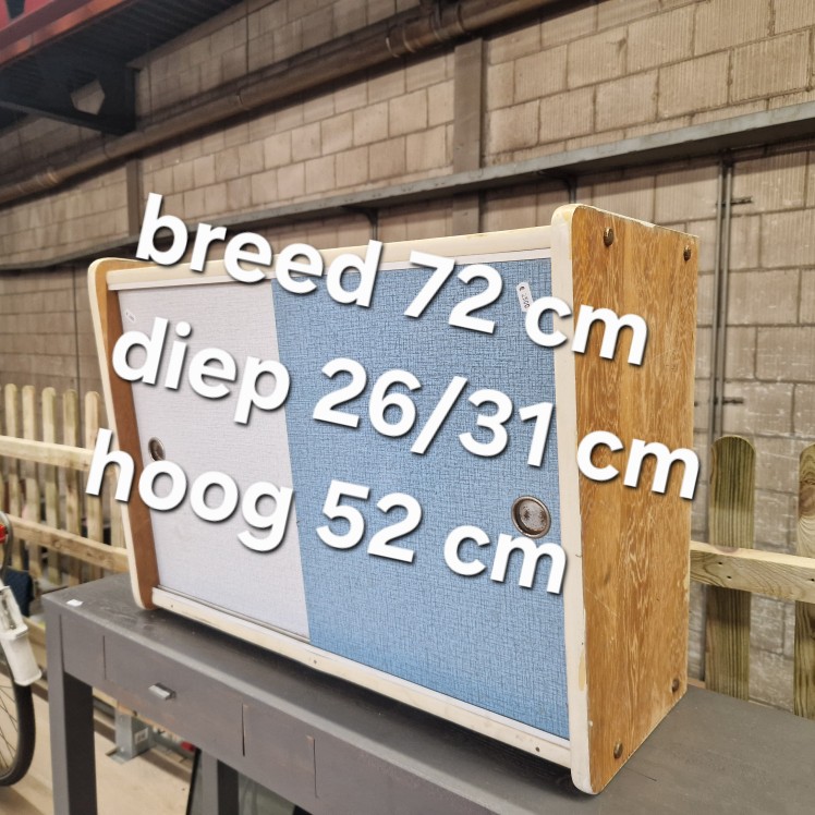 Vintage wandkastje met schuifdeuren - Afbeelding 4