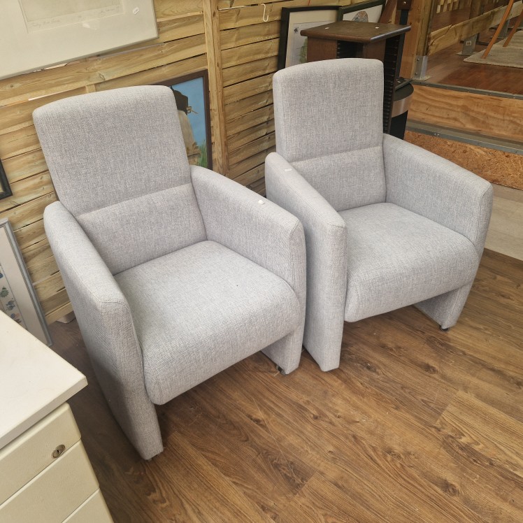 Set van 2 comfortabele fauteuils - grijs per stuk geprijsd